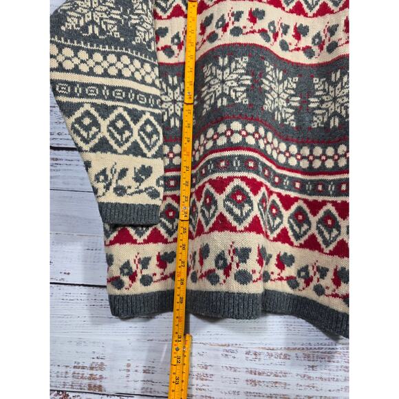 VTG 80s Workable Seperate Fair Isle Nordic Snowflake Sweater Womens - Picture 6 of 7